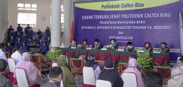 Gambar Secara Daring dan Luring, Senat Politeknik Caltex Riau Kukuhkan 670 Mahasiswa Baru 2020