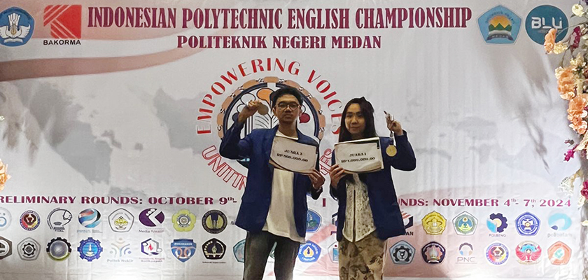 Cover Dua Mahasiswa PCR Raih Prestasi di Indonesia Polytechnic English Championship 2024