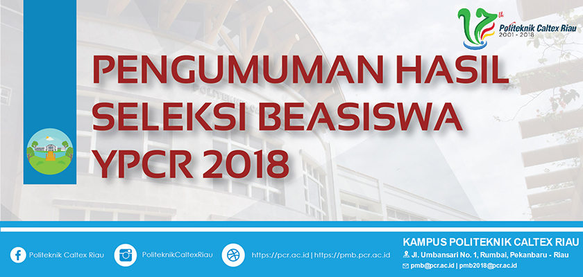 Cover PENGUMUMAN BEASISWA YPCR 2018