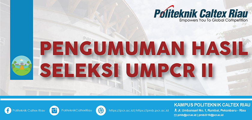 Cover PENGUMUMAN UMPCR II 2018