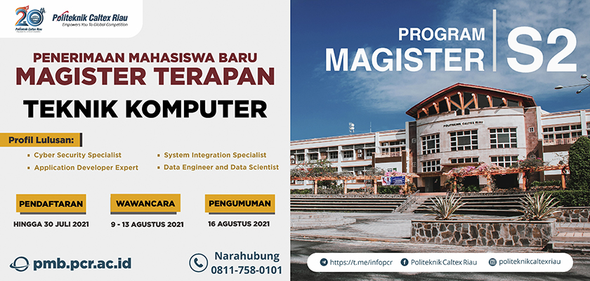 Cover Tahun Akademik 2021, PCR Siapkan 20 Kuota untuk Program Magister Terapan