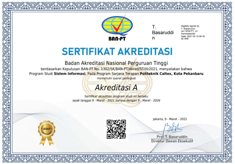 Akreditasi Sarjana Terapan Sistem Informasi BAN-PT 2021