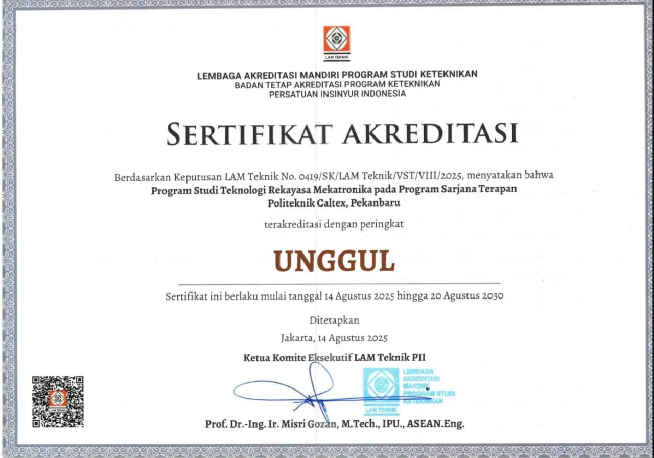 Akreditasi Sarjana Terapan Teknologi Rekayasa Mekatronika LAM TEKNIK 2025