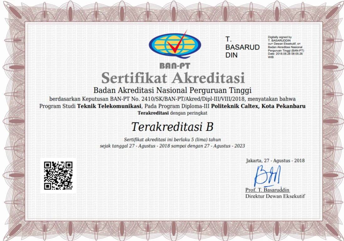 Akreditasi Diploma Tiga Teknik Telekomunikasi BAN PT 2018