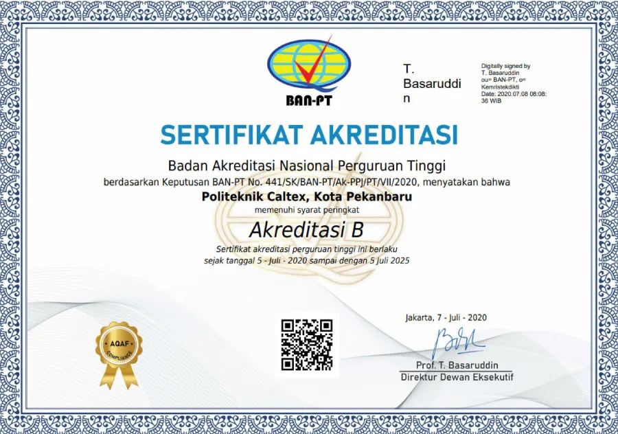 Sertifikat Akreditasi Institusi B